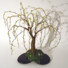 Beaded on Black Base - wire tree sculpture