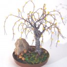 Beaded in Brass Base - wire tree sculpture