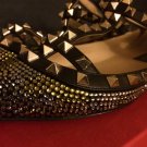 BN Valentino Rockstud Camo Swarovski Flats 37