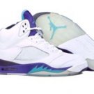 Jordan Retro 5 L S Wht/Grn/Grape