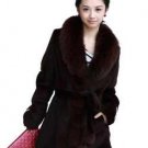 Women's High quality Cashmere in Rabbit /Fox Fur & wool 100% ladies coat