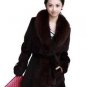 Women's High quality Cashmere in Rabbit /Fox Fur & wool 100% ladies coat