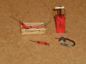 DYNAMITE, PLUNGER, DET CORD & REEL G-SCALE