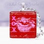 Red Pink KISS XOXO Valentine Day 1" sq glass tile pendant necklace