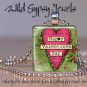 Valentine's Heart Red Vtg green collage 1" glass tile pendant necklace gift idea