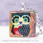 Owl black red heart peach cute funky *NEW* design 1" glass tile pendant necklace