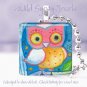 Bright Owl pastel aqua pink peach blue gift idea 1" glass tile pendant necklace