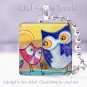 Wise Old Owl Baby yellow pink blue *NEW* design 1" glass tile pendant necklace