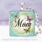 Mothers Day GIFT butterflies Aqua 1" glass tile pendant necklace