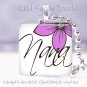 Mothers Day GIFT Nana PINK floral 1" glass tile pendant necklace