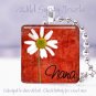 Mothers GIFT idea HOT Red Nana daisy grandchild 1" glass tile pendant necklace