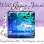 Mystical UNICORN Blue GREEN MAGICAL Glass Tile Pendant
