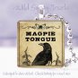 Vtg Potion Label black ivory Gothic Punk 1" glass tile pendant necklace gift ide