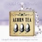 Vtg Goth Punk Acorn Poison Potion Label 1" glass tile pendant necklace gift ide