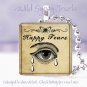Vintage Gothic Happy Tears Poison Potion Label 1" glass tile pendant necklace