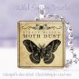 Vtg Goth ivory Moth Poison Potion Label 1" glass tile pendant necklace gift idea