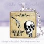Gothic Vintage Skeleton Poison Potion Label 1" glass tile pendant necklace