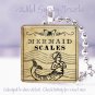 Vtg Gothic Mermaid Poison Potion Label 1" glass tile pendant necklace gift idea