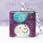 Snowman BLUE bird PURPLE 1" pendant Necklace GIFT IDEA