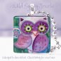 Mother Owl Lavender Purple great holiday gift idea 1" sq tile pendant necklace