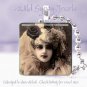 Goth Punk Vintage Woman chic shabby neutral peach 1" glass tile pendant necklace
