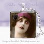 Goth Vintage Vamp punk woman rose Black pink chic 1" glass tile pendant necklace