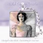 Gothic Woman Pink Gray Punk Angel chic shabby HOT 1" glass tile pendant necklace
