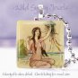 Sea Ocean beach Vtg Fairy Faerie fairytale aqua 1" glass tile pendant necklace