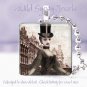 Paris Goth Gothic Top Hat punk woman chic shabby 1" glass tile pendant necklace