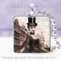 Paris Goth Gothic Top Hat punk woman chic shabby 1" glass tile pendant necklace