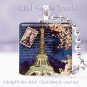 Night Paris Eiffel Tower Spring Pink chic shabby 1" glass tile pendant necklace