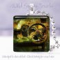 Rusty gears Green Black Clock Time Victorian Si-Fi SteamPunk 1" glass pendant