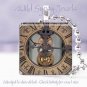 Clock Time inner gears Victorian Si-Fi SteamPunk 1" glass tile pendant necklace