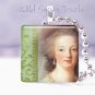 Paris France Marie Antoinette Mint Green Victorian glass tile pendant necklace