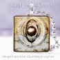 Gears Eye neutral gray Victorian Clock Si-Fi SteamPunk 1" glass tile pendant