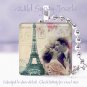 Paris Eiffel Tower LOVE Vintage couple chic shabby glass tile pendant necklace