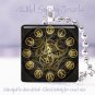 Black Gold Clock Time Victorian Si-Fi SteamPunk 1" g;ass tile pendant necklace