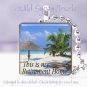 Tropical Retirement Island Ocean Sea Beach 1" glass tile pendant necklace