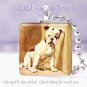 Vintage Bulldog DOG puppy canine 1" glass pendant tile
