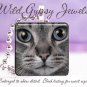 Grey Cat KITTEN Blue Eyes Glass Tile Pendant Necklace
