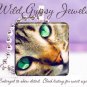 Tabby Cat KITTEN Green Eyes 1" glass tile pendant necklace