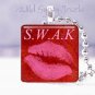 Valentine's Day Sealed with a kiss SWAK PINK RED 1" glass pendant necklace GIFT