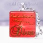 Valentine's Day red DIVA 1" glass tile pendant necklace great gift idea Holidays