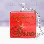 Valentine's Day red DIVA 1" glass tile pendant necklace great gift idea Holidays