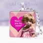 Vintage Girl pink BE MINE heart 1" glass tile pendant necklace great gift idea