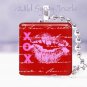 Pink red KISS XOX Valentine Day 1" glass tile pendant necklace Holiday Gift idea