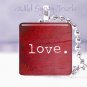 Valentine's Day RED LOVE HEART 1" glass tile pendant necklace Holiday GIFT idea