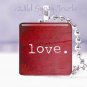 Valentine's Day RED LOVE HEART 1" glass tile pendant necklace Holiday GIFT idea