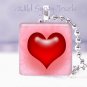 Valentine's Day 3D RED Pink HEART 1" glass tile pendant necklace GIFT idea NEW