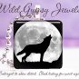 Wolf Silhouette full Moon howling B&W gray nature 1" glass tile pendant necklace